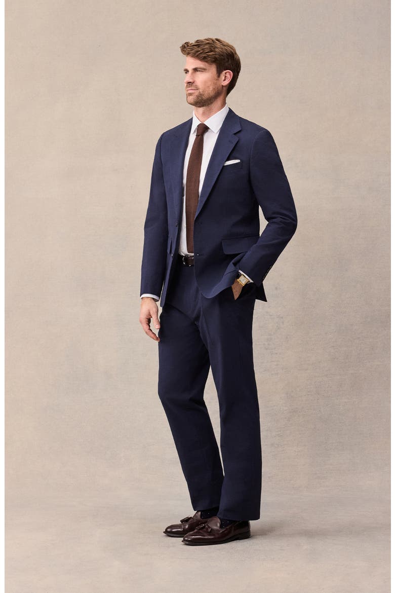 Seersucker Suit Jacket, Alternate, color, Navy