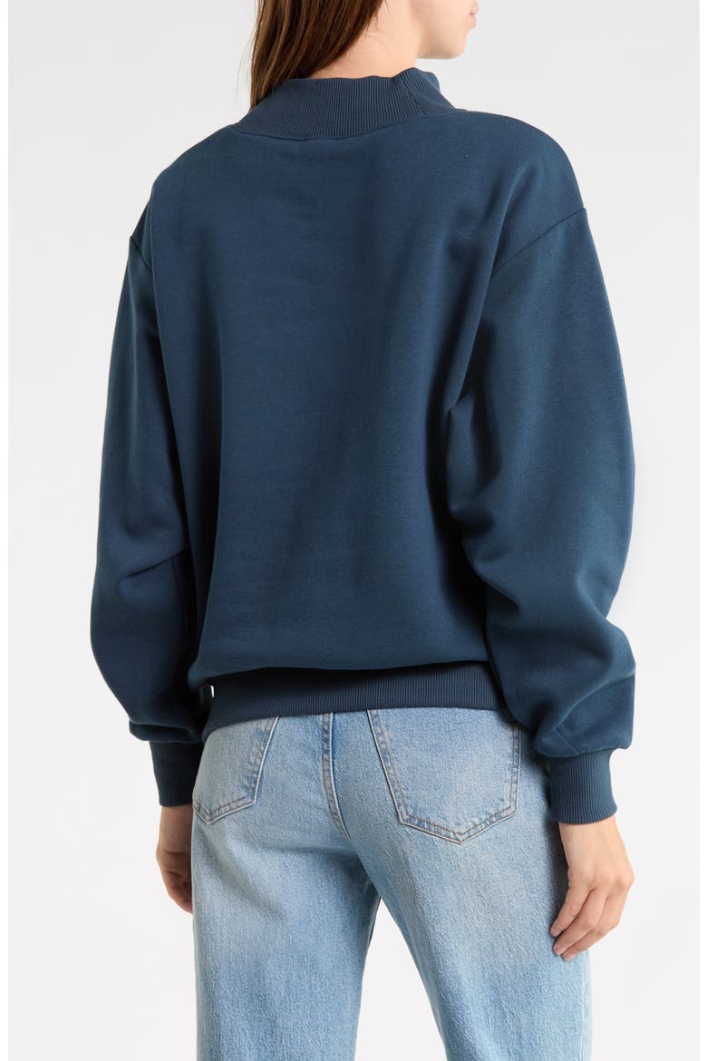 Graphic Mock Neck Fleece Sweatshirt, Alternate, color, NAVY MIDNIGHT NORDSTROM
