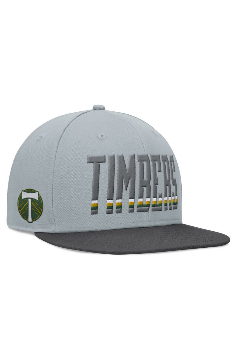 FANATICS Men's Fanatics Branded Gray Portland Timbers Smoke Snapback Hat, Main, color, 