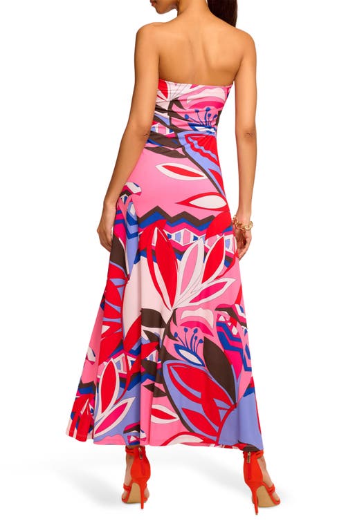 Ramy Brook Bernada Abstract Print Strapless Dress In Multi