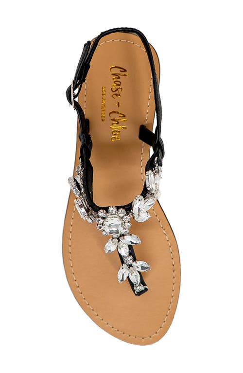 Chase & Chloe Chase And Chloe Aiden Crystal T-strap Sandal