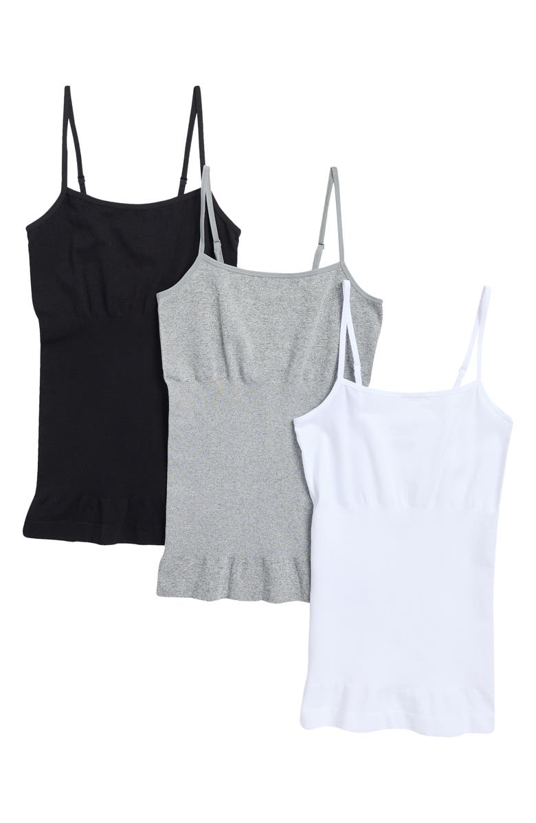 SKINNY GIRL Assorted 3-Pack Seamless Shaping Camisoles, Main, color,