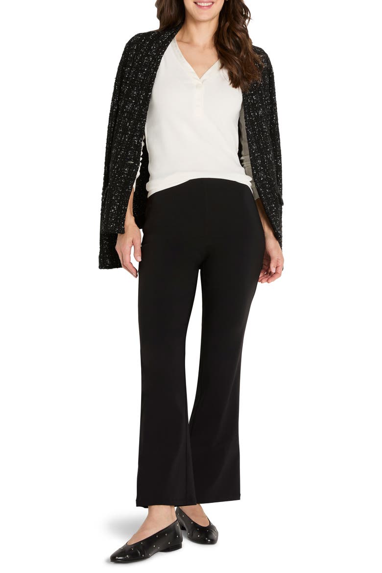 Trimmed Knit Rib V-Neck Top, Alternate, color, CLASSIC CREAM