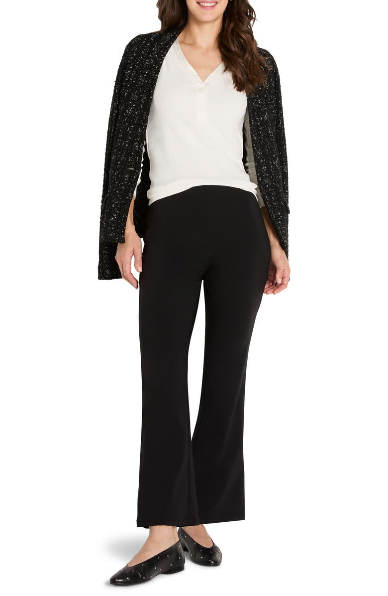 NIC+ZOE Trimmed Knit Rib V-Neck Top, Alternate, color, Classic Cream