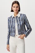 Exquise Achille Crew Neck Padded Shoulder Cropped Jacket