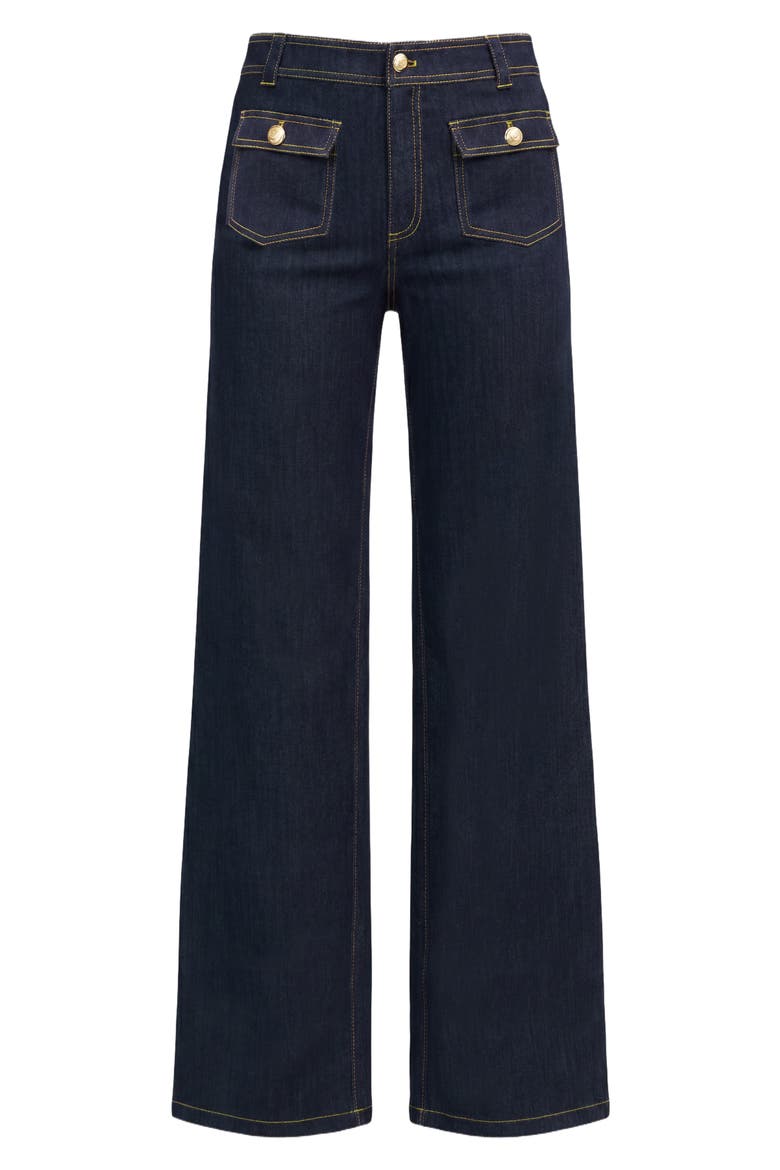 Cassie Wide Leg Jeans, Alternate, color, INDIGO