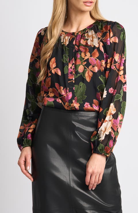 Adina Floral Print Long Sleeve Top
