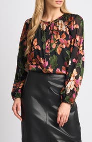 Ted Baker Adina Floral Print Long Sleeve Top