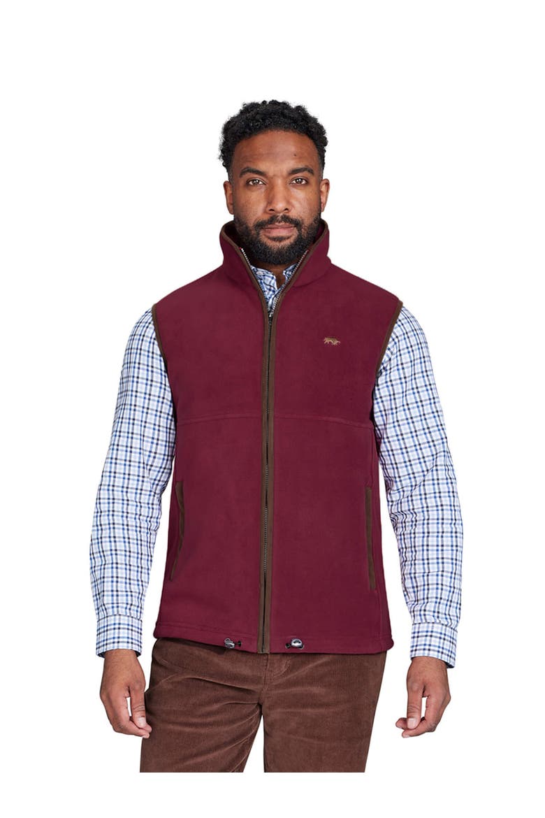 Fleece Gilet, Main, color, Burgundy