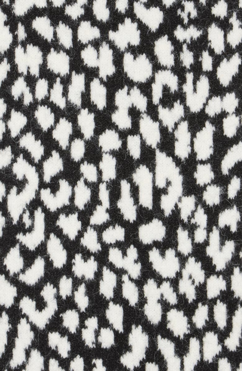 Kate Spade New York Modern Leopard Print Scarf, Alternate, color, Black/ Cream