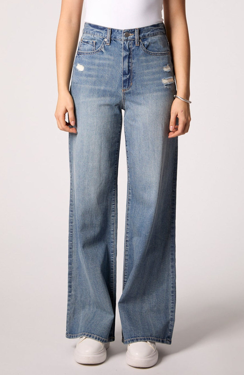 Blue Revival Waverly Mid Rise Wide Leg Jean In Brown
