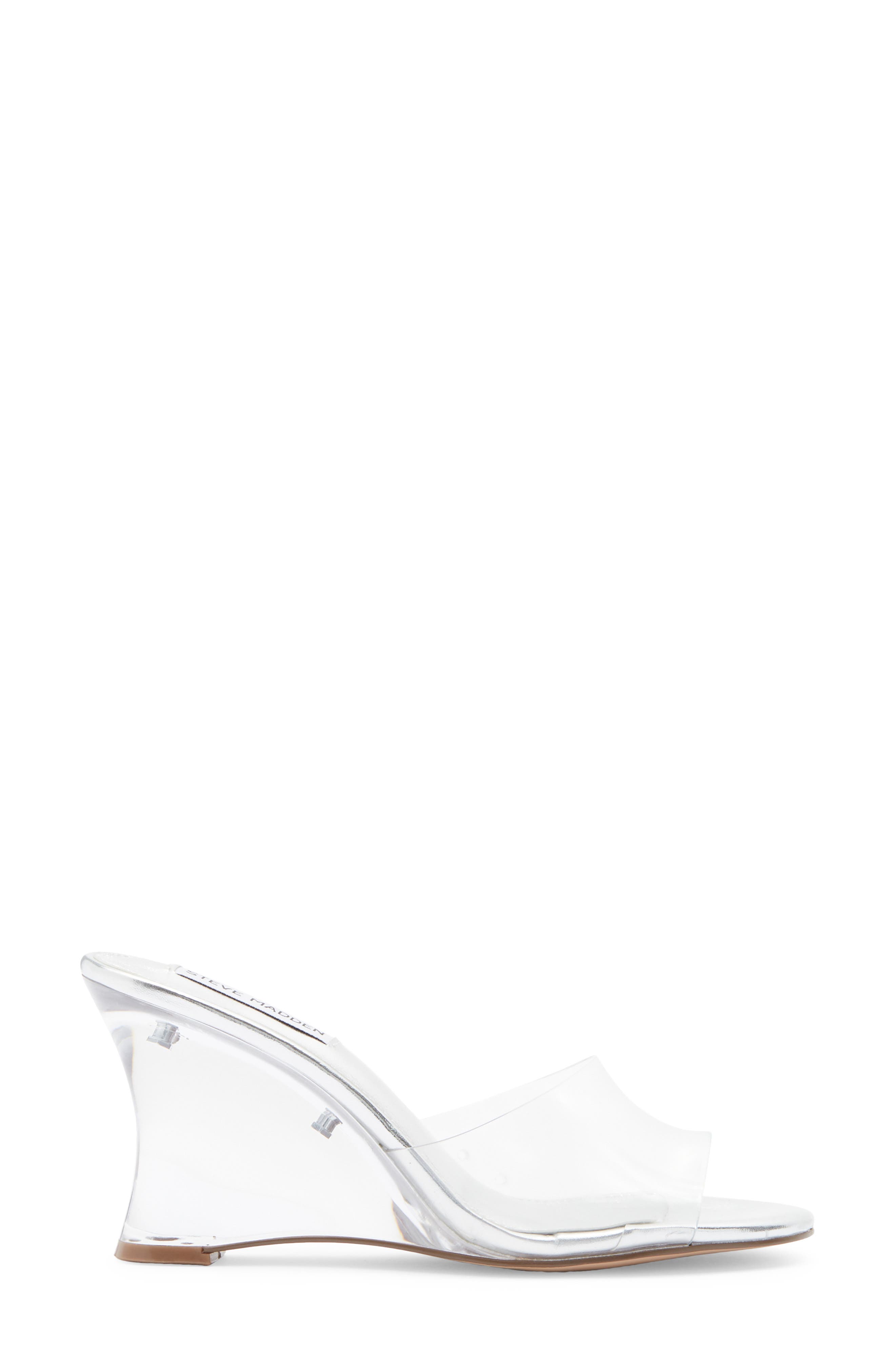 Steve Madden Stormi Wedge Slide Sandal, Alternate, color, Clear
