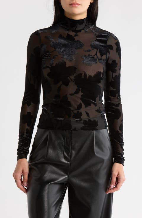 Zoe Mock Neck Burnout Top