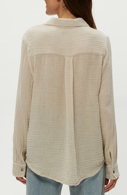 Michael Stars Ernie Cotton Gauze Button-up Shirt In Cement