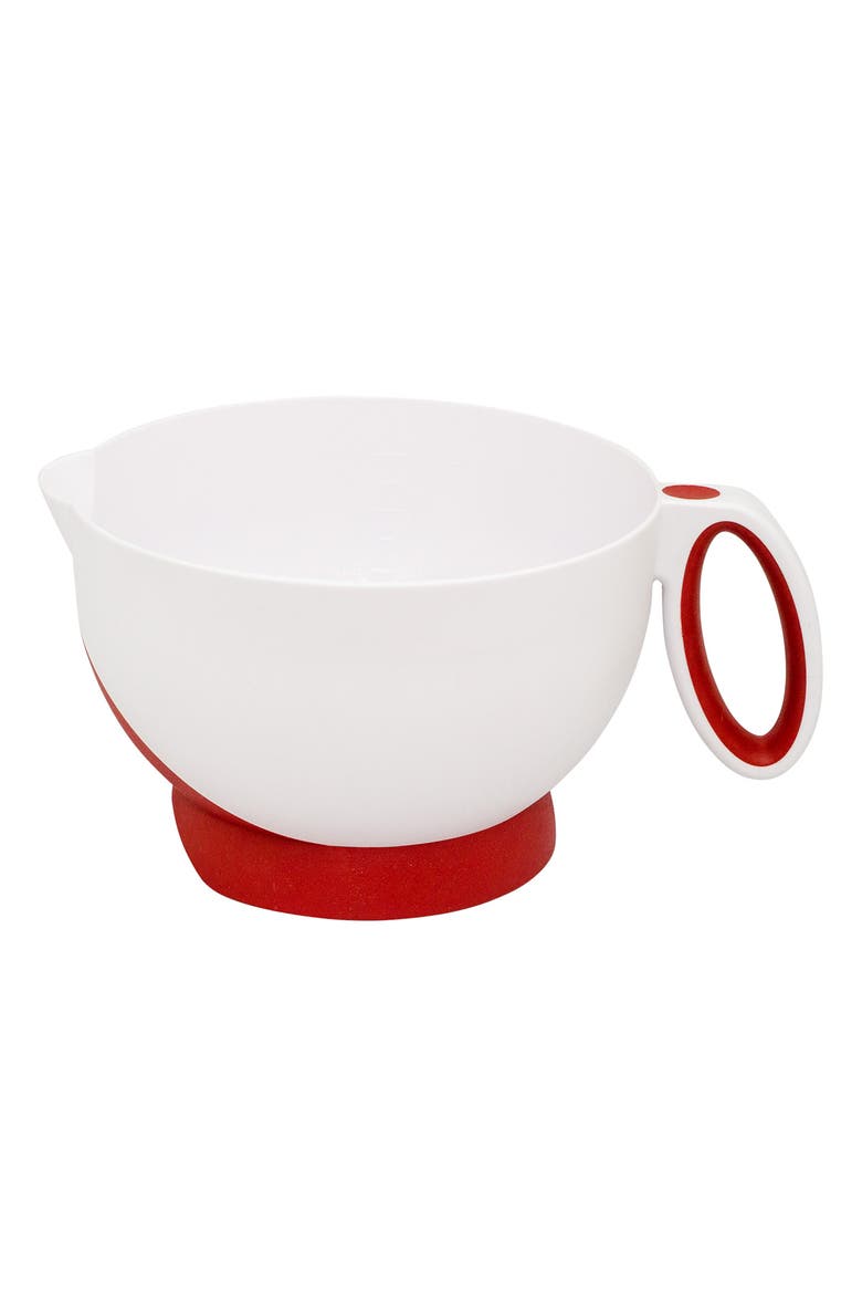 Deluxe Batter Bowl Mixing With Handle And Measurements, Main, color, Red