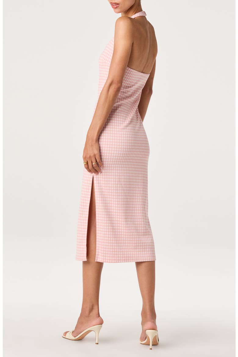 Alice Gingham Halter Neck Midi Dress, Alternate, color, PINK GINGHAM