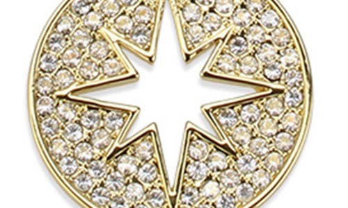 Covet Celestial Compass Pavé Cz Pendant Necklace In Gold