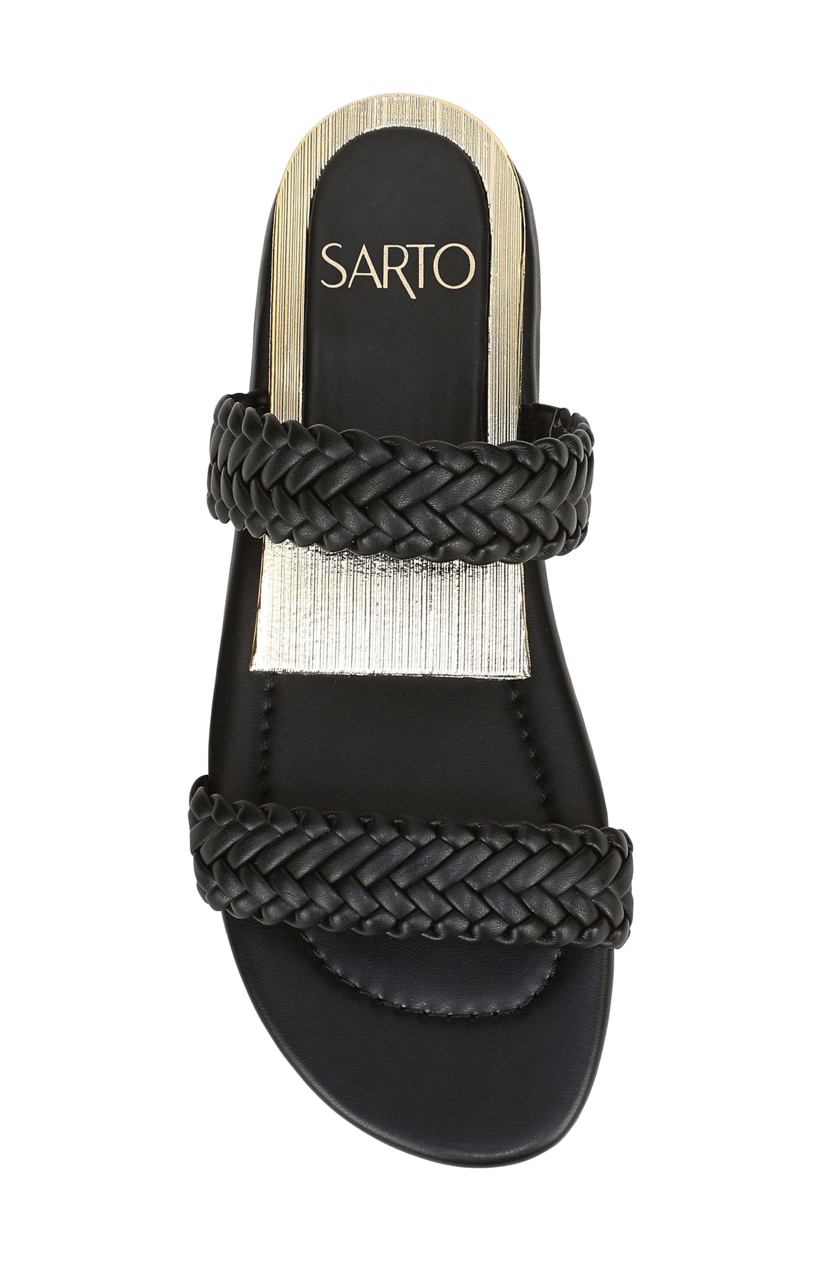 SARTO by Franco Sarto Maggie Two-Strap Wedge Sandal, Alternate, color, Black