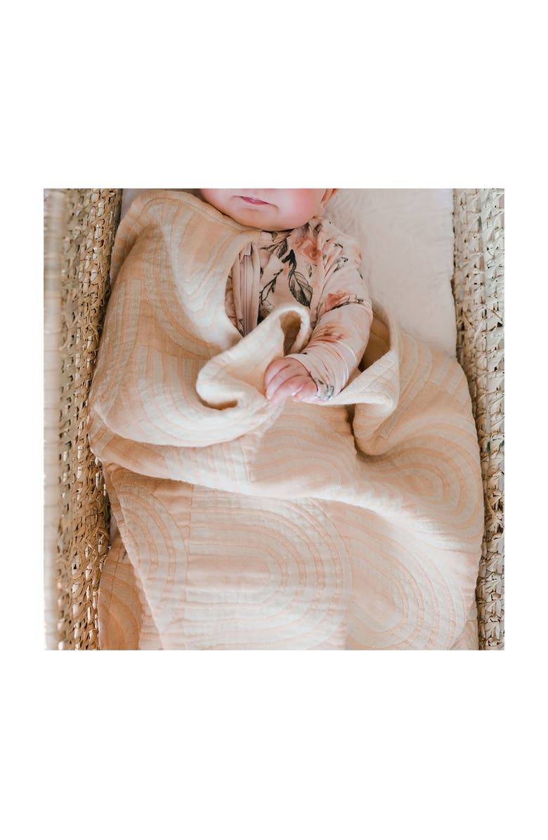 CRANE BABY Jacquard Cotton Blanket, Alternate, color, Pink