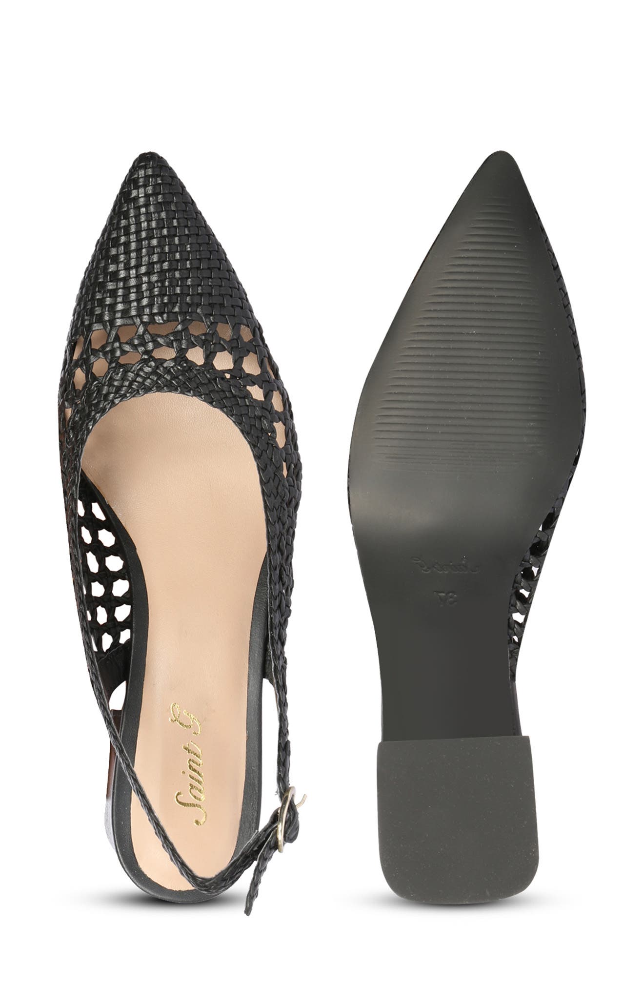 SAINT G Calli Woven Slingback Pump, Alternate, color, Black
