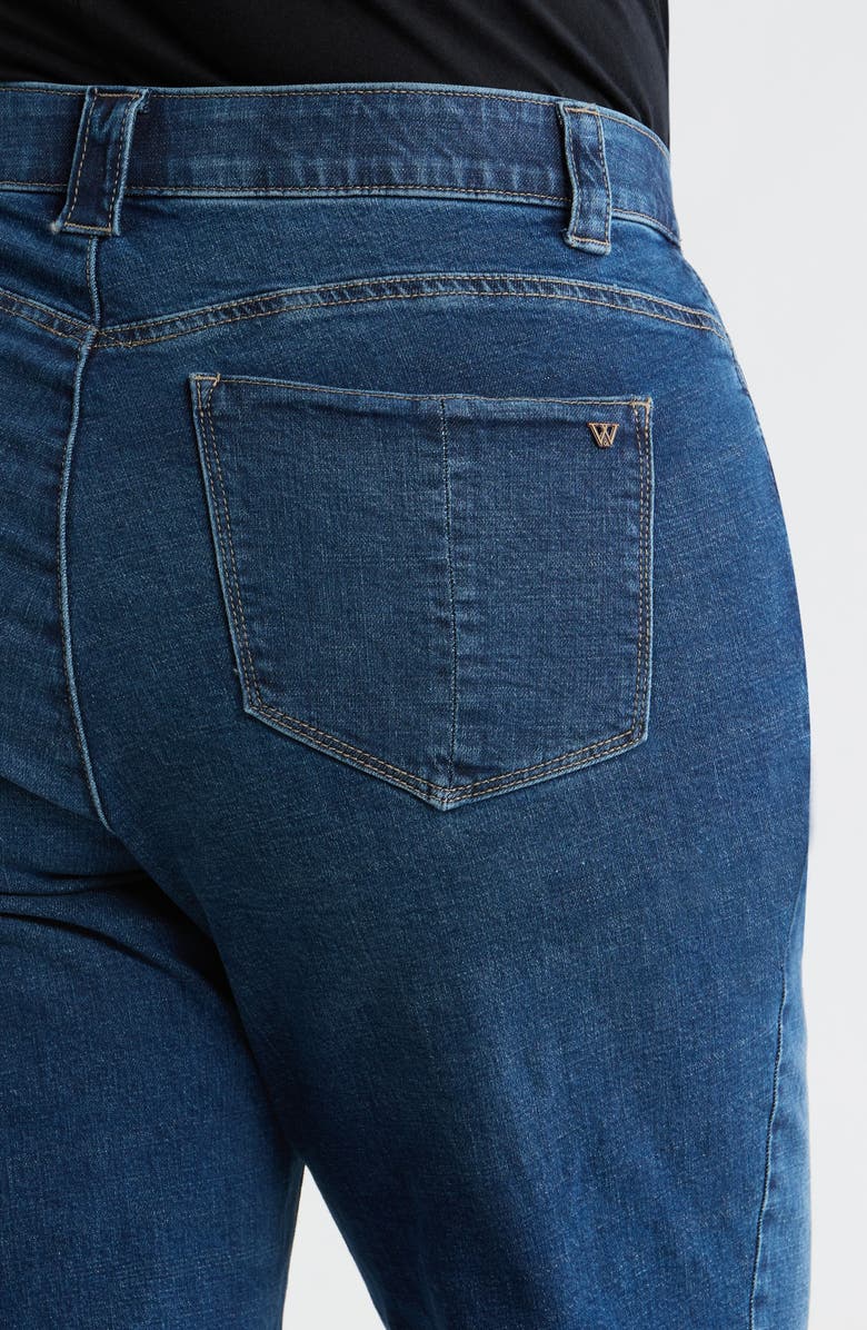 Wit & Wisdom Cuffed High Waist Straight Leg Jeans, Alternate, color, Blue