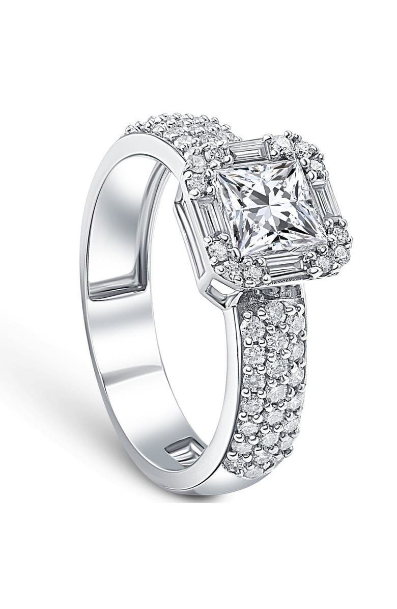 Bliss Diamond 1 5/8CT Princess Cut Halo Diamond Engagement Ring 14k Gold Lab Grown, Alternate, color,