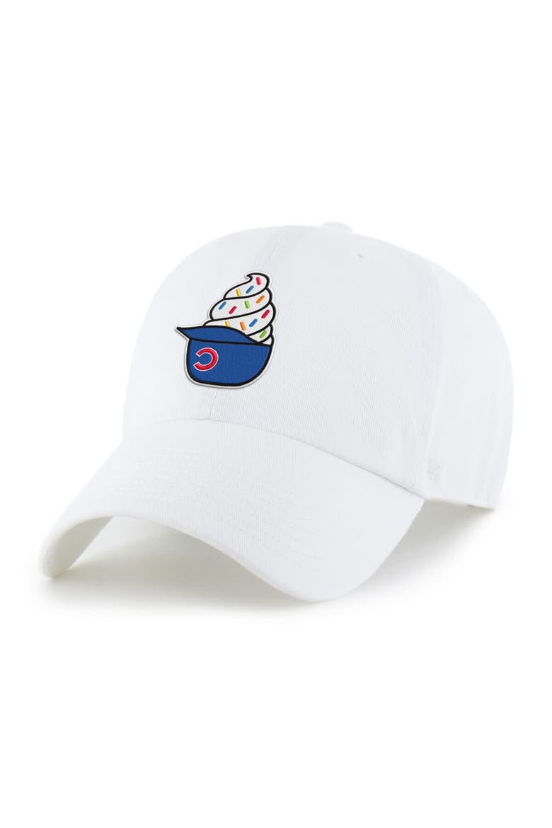 Preschool '47  White Chicago Cubs Ice Cream Helmet Clean Up Adjustable Hat, Main, color, White