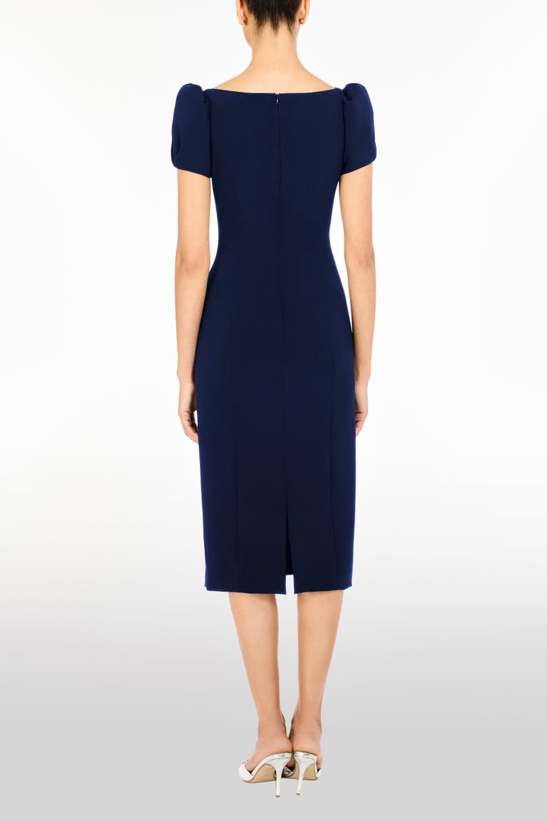 Vienna Embellished Puff-Sleeve Midi Dress, Alternate, color, Midnight Kiss