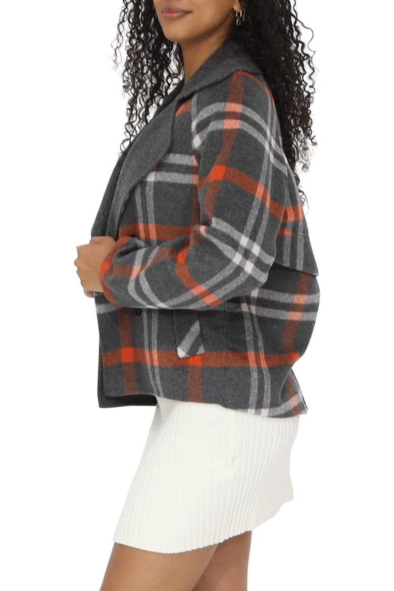 I'm Yours Plaid Wool Blend Peacoat, Alternate, color, CHARCOAL PLAID