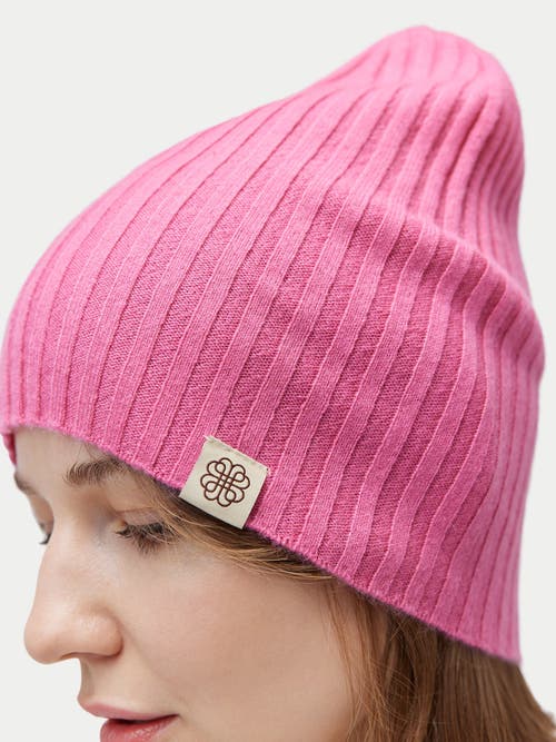Gobi Cashmere Cashmere Rib Knit Beanie In Pink