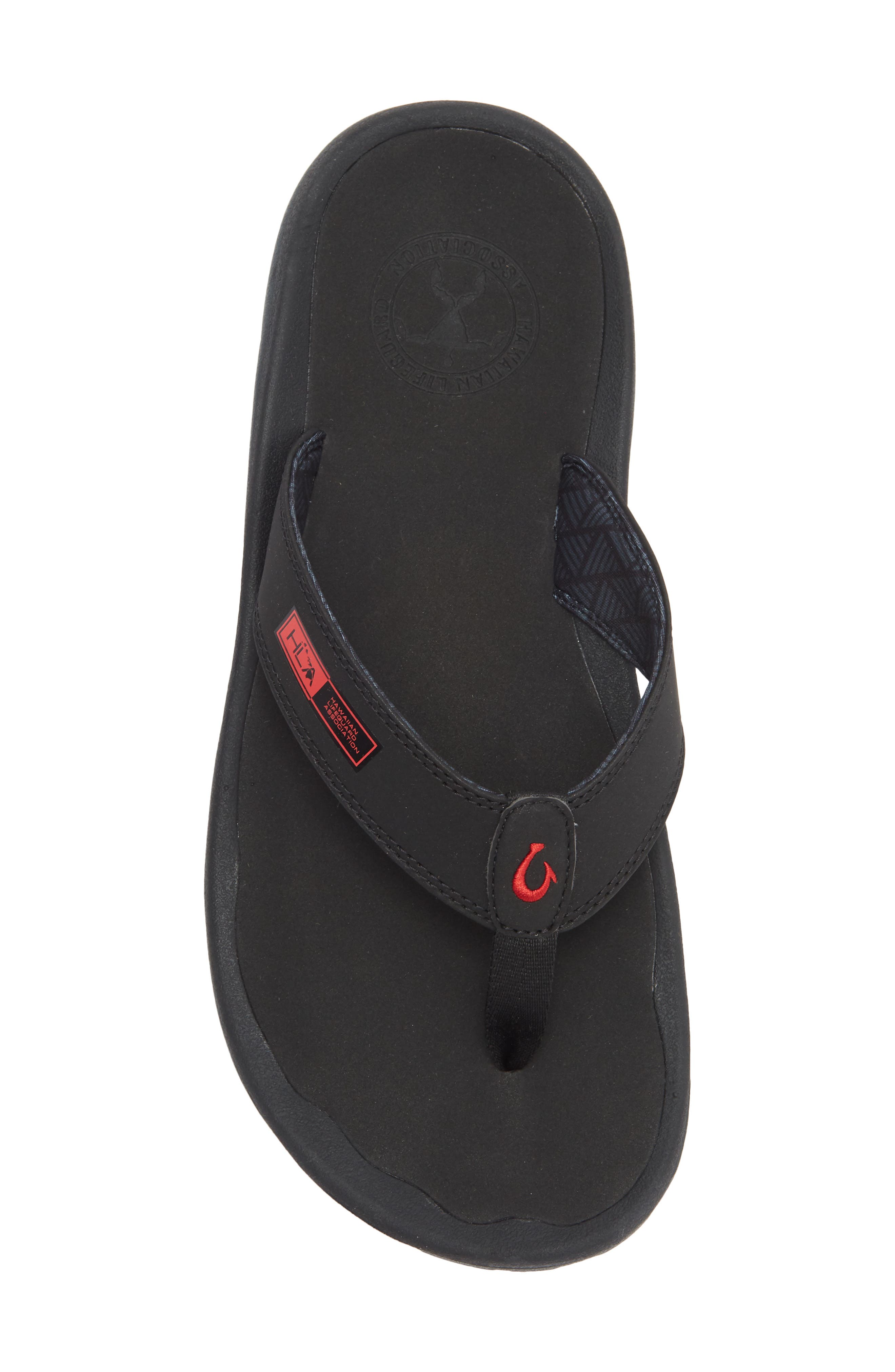 OluKai Ohana Flip Flop, Alternate, color, Black / Red