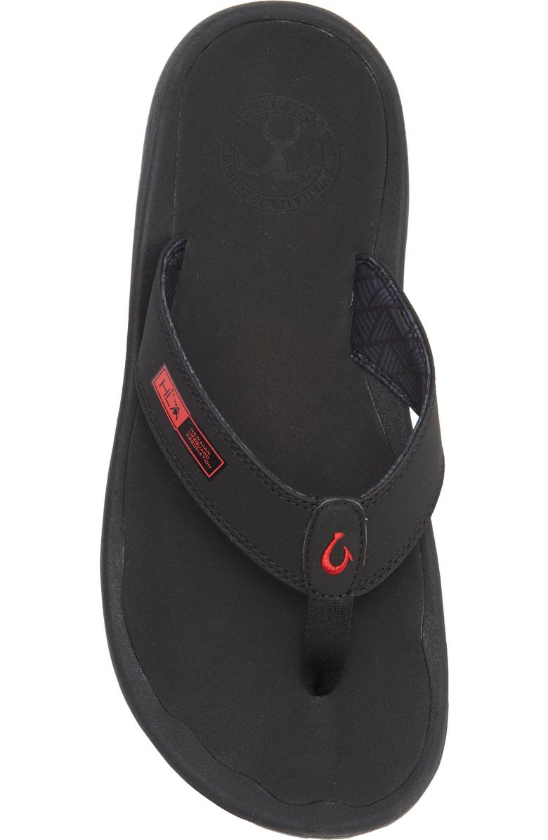 OluKai Ohana Flip Flop, Alternate, color, Black / Red