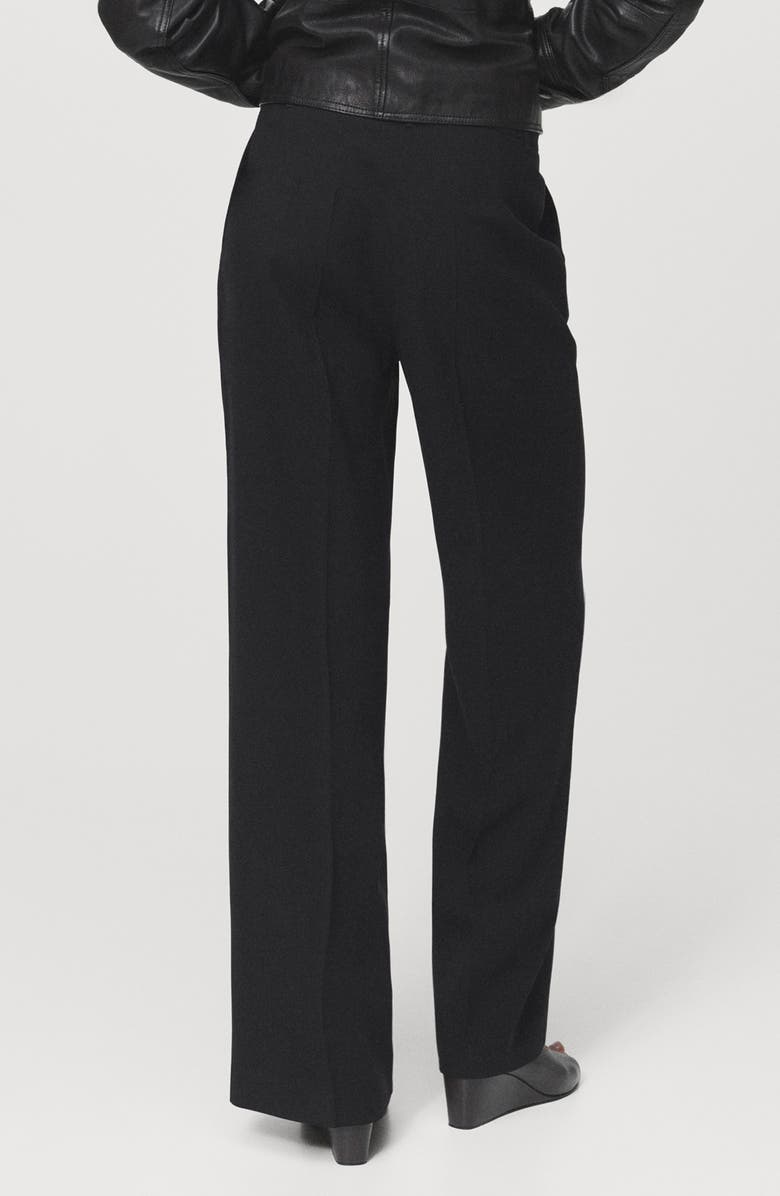 MANGO Carlos Wide Leg Pants, Alternate, color, Black