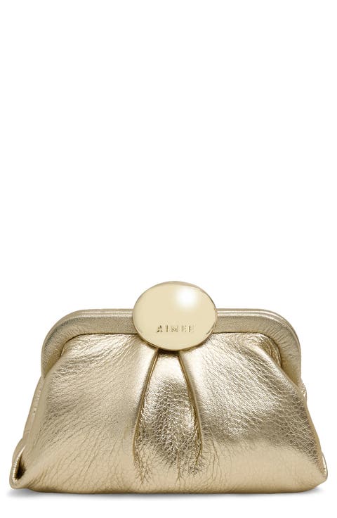 Mini Full Circle Leather Frame Crossbody Clutch