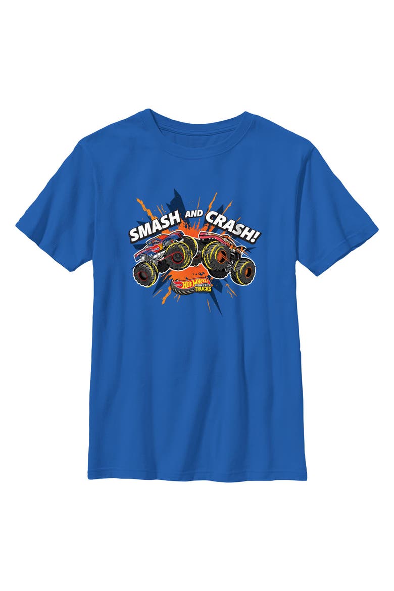 Boy's Hot Wheels Smash And Crash  Graphic T-Shirt, Main, color, Royal Blue