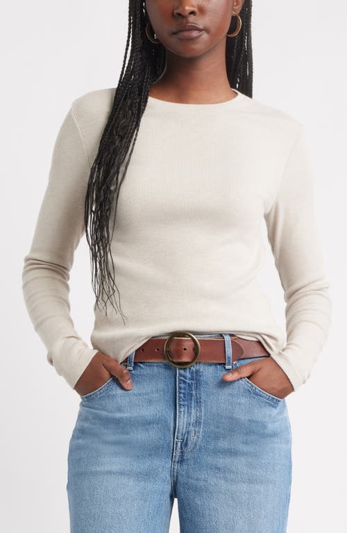 Treasure & Bond Long Sleeve Cotton Blend Rib T-shirt In White