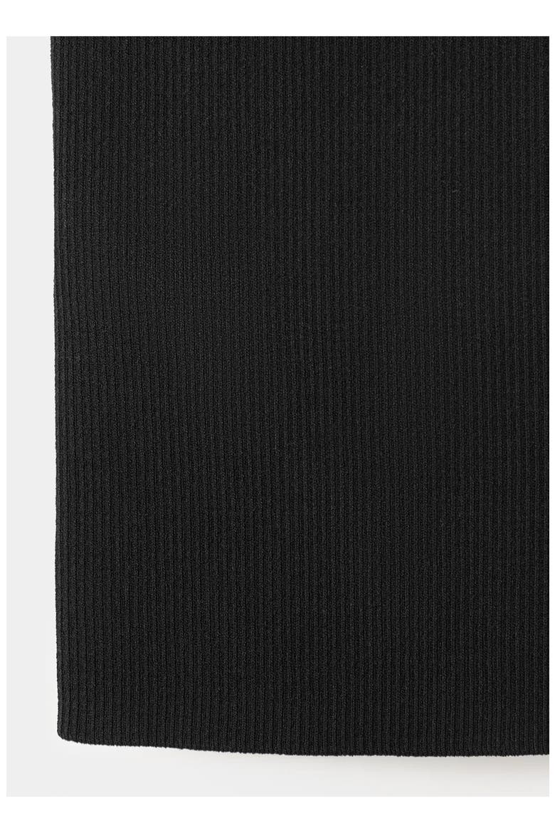 Ribbed Knit Top, Alternate, color, BLACK