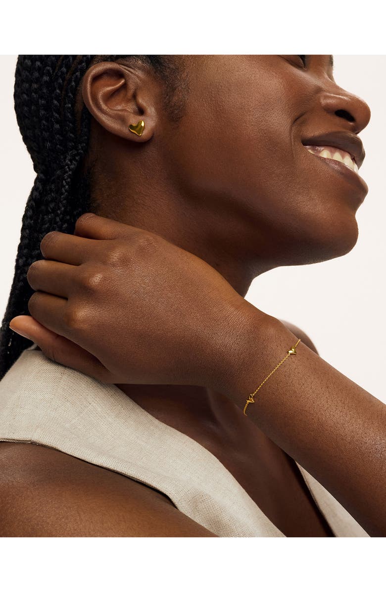 Monica Vinader Heart Station Bracelet, Alternate, color, 18K Gold Vermeil