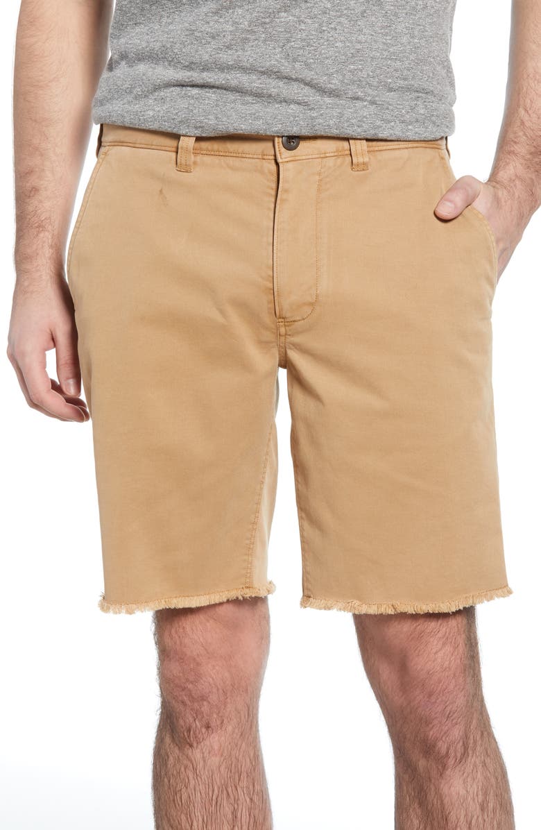 Madewell Raw Hem Chino Shorts, Main, color, 
