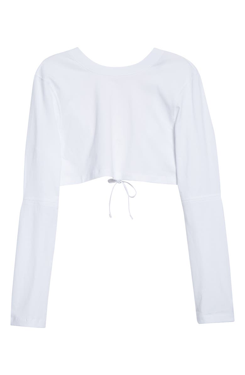 Jacquemus Le Shirt Piccola Cutout Cotton Crop Top, Alternate, color,
