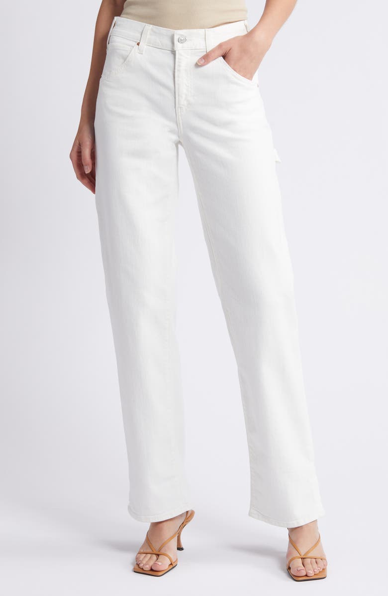 PAIGE Rion Straight Leg Carpenter Jeans, Main, color, Tonal Ecru