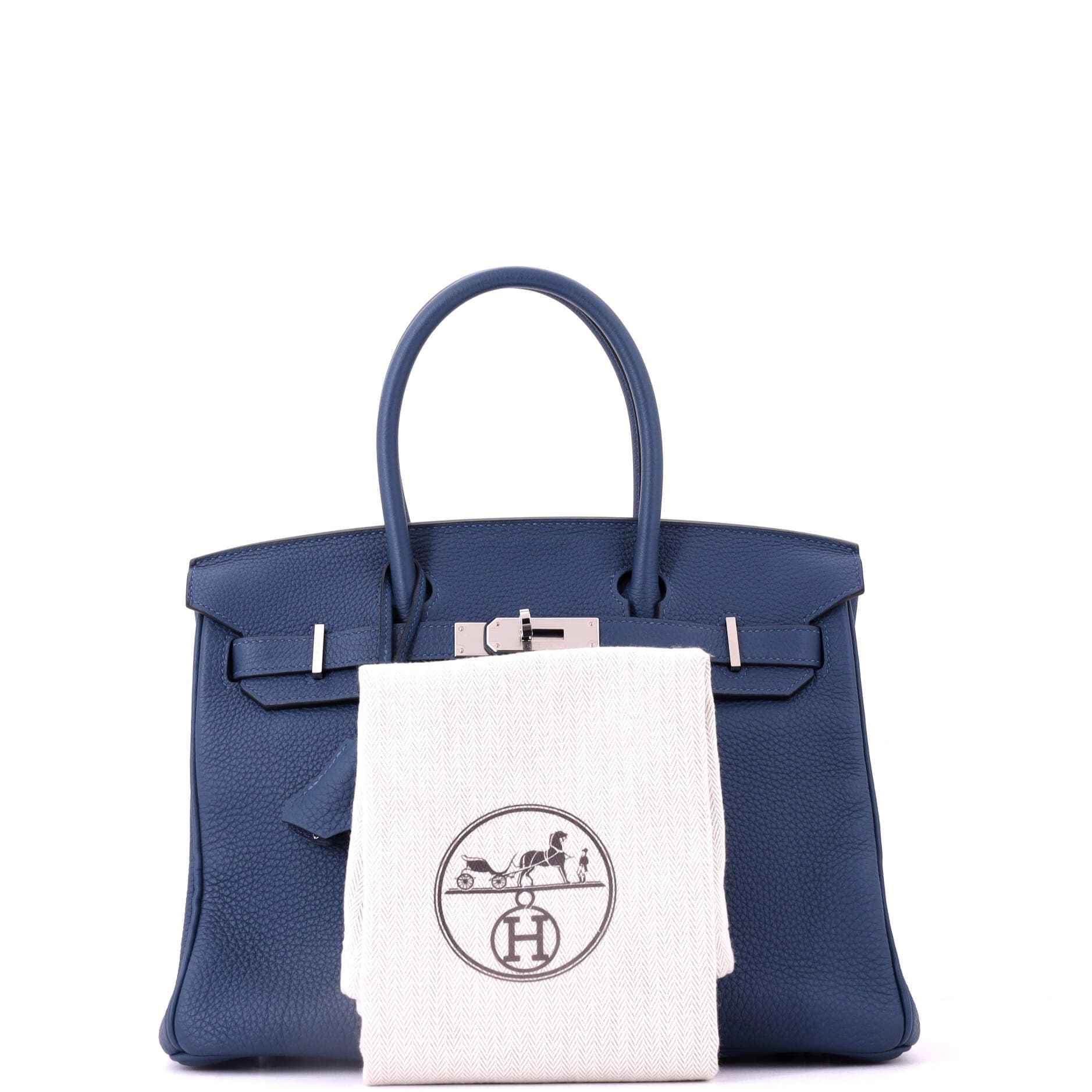 Pre-Owned Hermes Birkin Handbag Blue Togo with Palladium Hardware 30, Alternate, color, Deep Blue