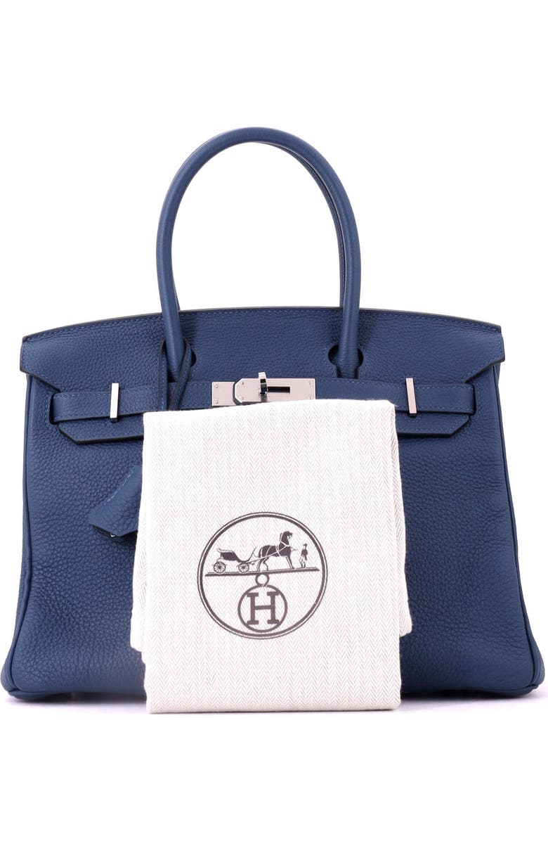 Pre-Owned Hermes Birkin Handbag Blue Togo with Palladium Hardware 30, Alternate, color, Deep Blue