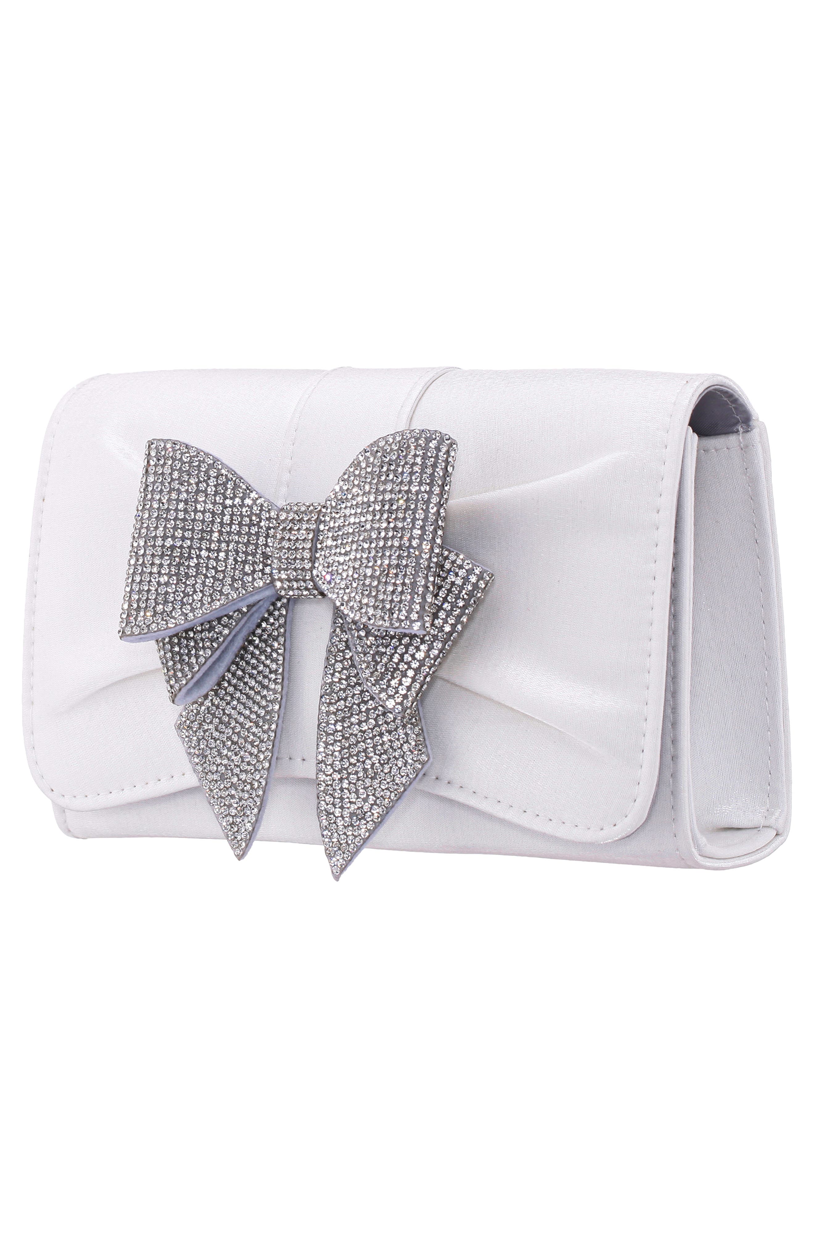 Nina Etta Clutch, Alternate, color, White