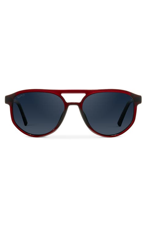 Hudson - 55mm Geometric Aviator Polarized Sunglasses