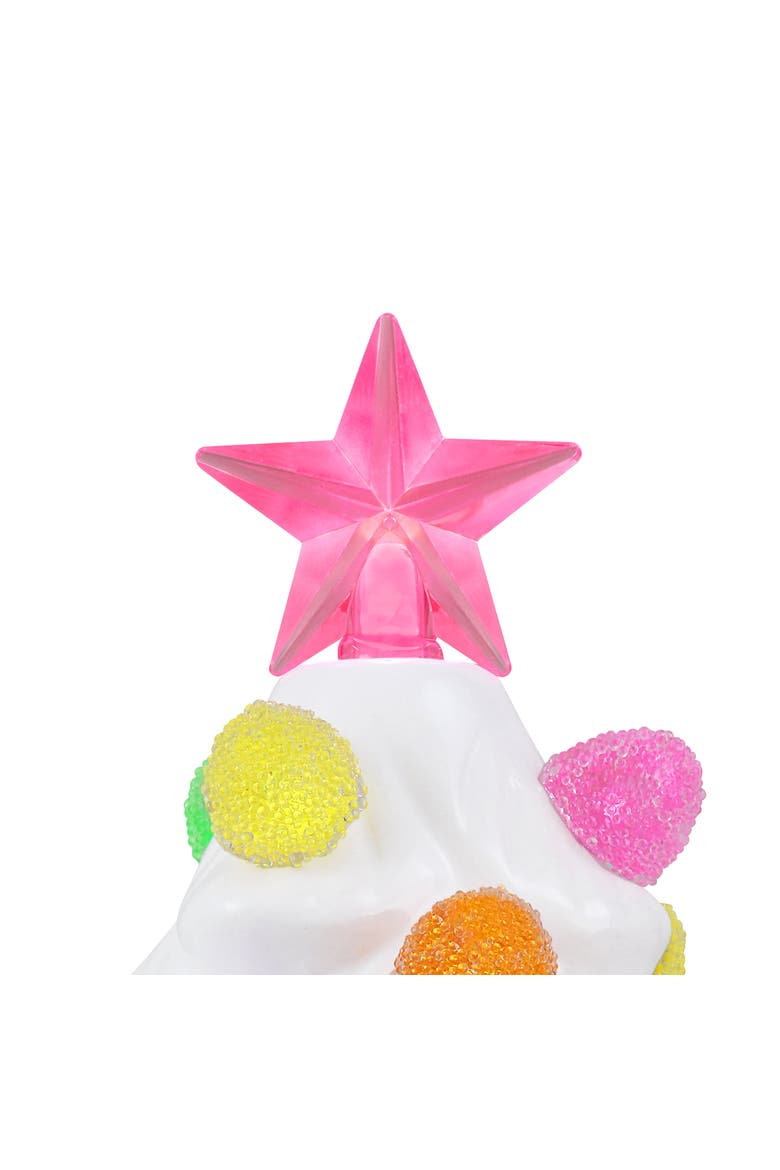 8 in. Nostalgic Ceramic Tree with Gumdrop Bulbs - White, Alternate, color, Multicolored