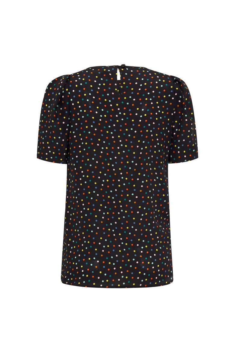 Printed Silk Blouse, Alternate, color, Black Multicolour