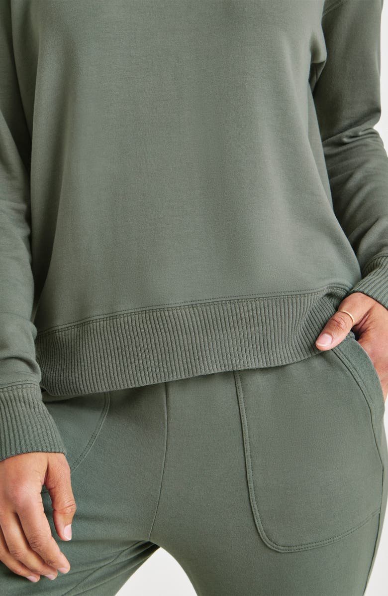 Splendid Supersoft Sweatshirt, Alternate, color, Soft Vintage Olive Branch