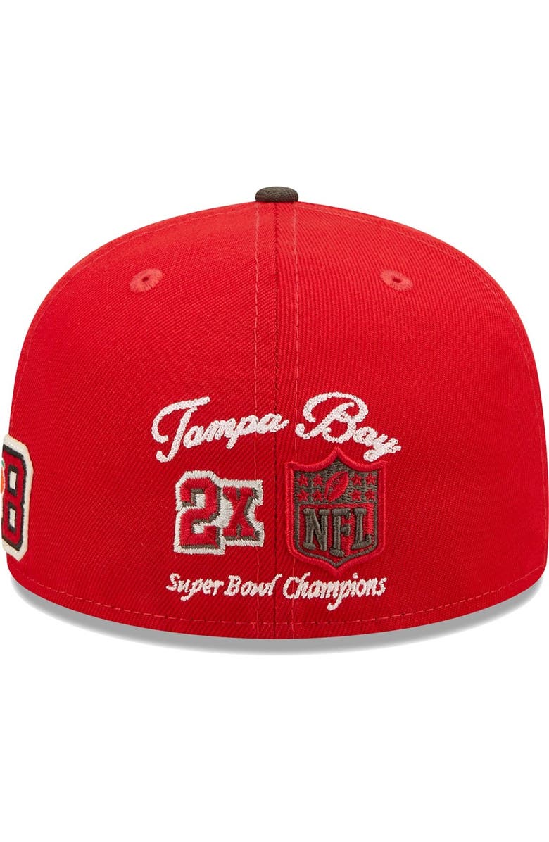 New Era Men's New Era Red/Pewter Tampa Bay Buccaneers Super Bowl LV Letterman 59FIFTY Fitted Hat, Alternate, color, Red