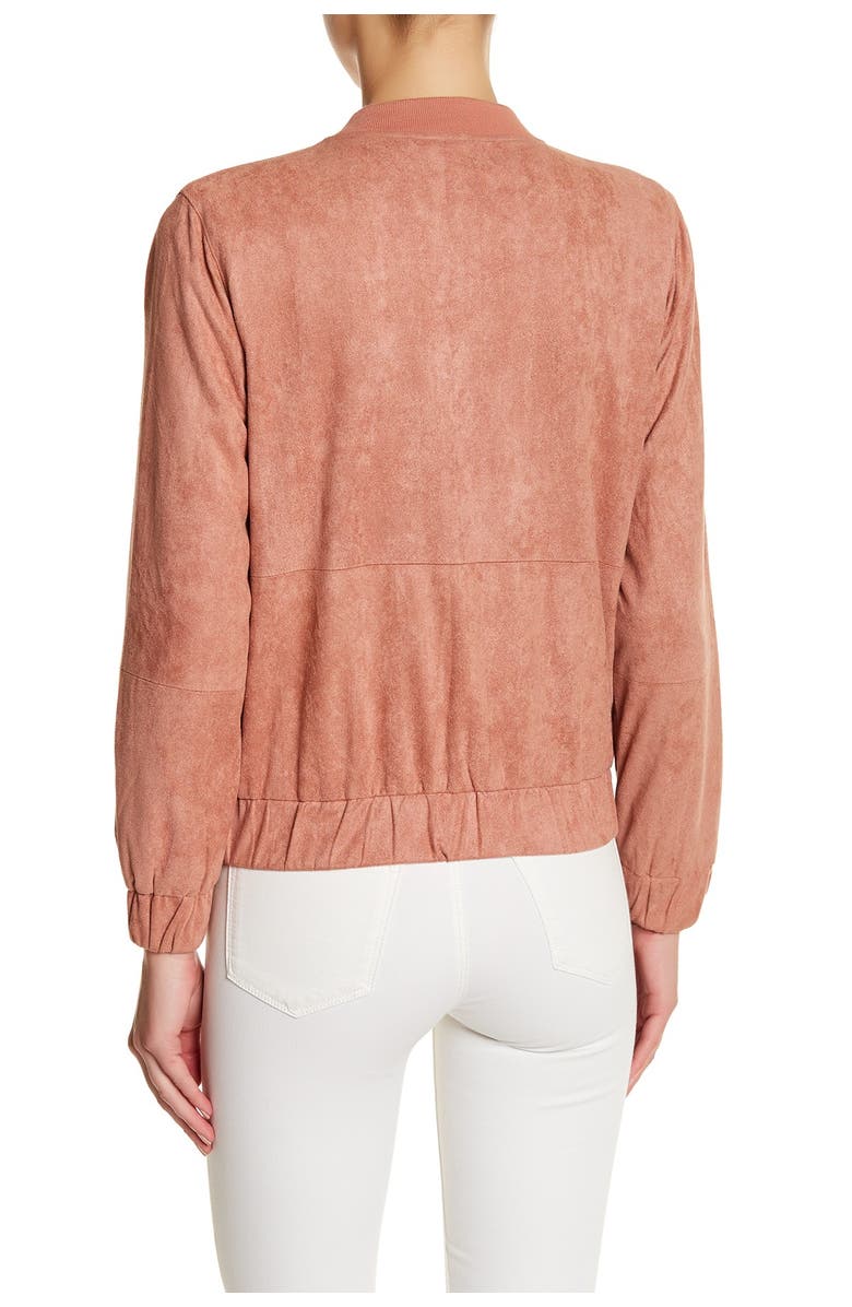 Missguided Faux Suede Bomber Jacket, Alternate, color, 